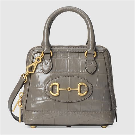 Gucci Horsebit 1955 crocodile mini top handle bag 